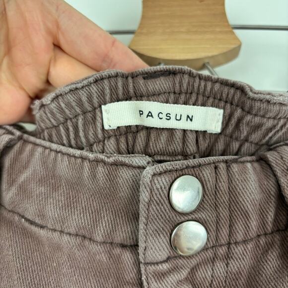 PacSun Elastic Waist Cargo Jeans – Brown Utility Streetwear – women’s M - Picture 7 of 12